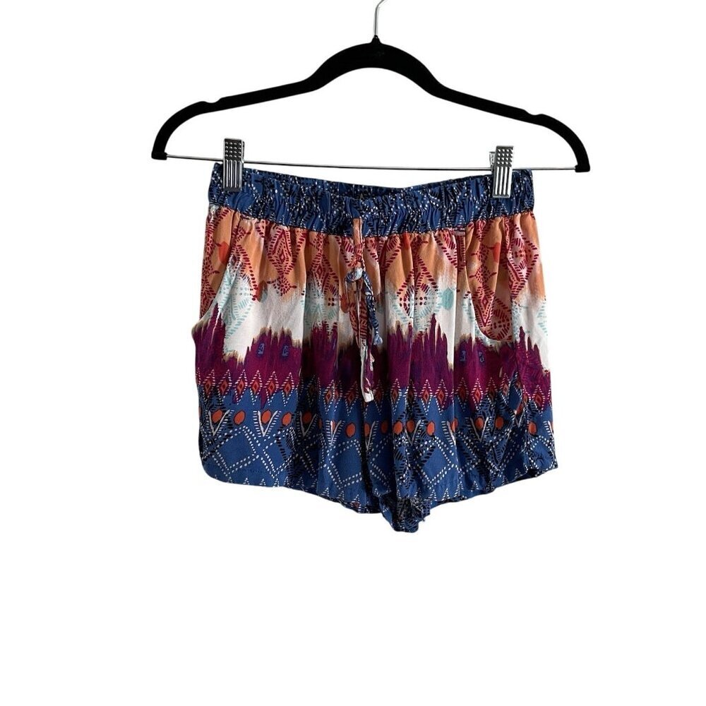Gypsies & Moondust Women S Colorful Printed Boho Casual Flowy Drawstring Shorts